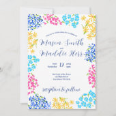 Bloemige Uitnodiging met Stippen (Voorkant)