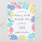 Bloemige Uitnodiging met Stippen (Voorkant / Achterkant)
