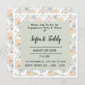 Bloemige Uitnodiging Patronen voor een Trouwfeest (Voorkant / Achterkant)