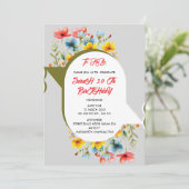 Bloemige uitnodiging voor 50 jaar in het Spaans, S (Staand voorkant)