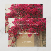 Bloemige uitnodiging voor 50ste huwelijksverjaarda (Voorkant / Achterkant)