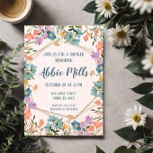 Bloemige uitnodiging voor feestje in vintage stijl