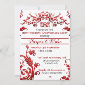 Bloemige uitnodigingen voor 40-jarig jubileum Ruby (Voorkant)