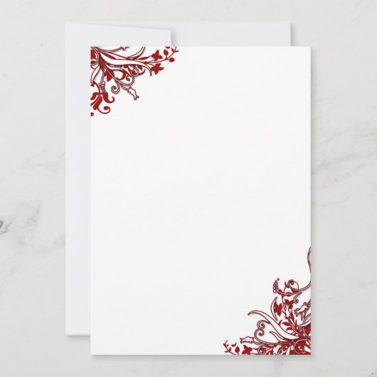 Bloemige uitnodigingen voor 40-jarig jubileum Ruby (Achterkant)