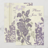 Bloemige uitnodigingskaart voor 10-jarig jubileumf kaart (Voorkant / Achterkant)