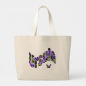 Bloemige Ursula naam, Grote Tote Bag (Achterkant)