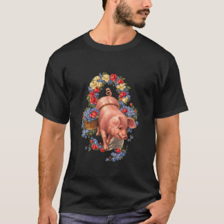 Bloemige Varken Charme T-shirt