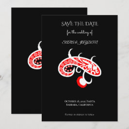 Bloemige vector kunstposter – Retro volk bloemontw Save The Date