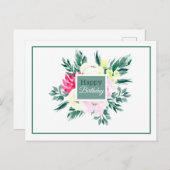 Bloemige Verjaardag Briefkaart (Voorkant / Achterkant)