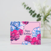 Bloemige Verjaardag Gelukkig Verjaardag Briefkaart (Staand voorkant)