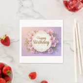 Bloemige verjaardag luxe elegant extravagant servet (Insitu)