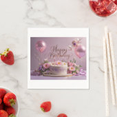 Bloemige verjaardag luxe elegant extravagant servet (Insitu)