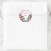 Bloemige Verjaardagsfee Roze Prinses Feestje Ronde Sticker (Tas)