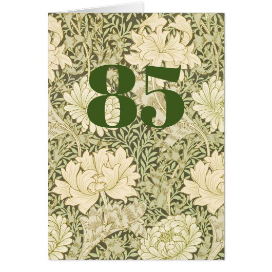 Bloemige verjaardagskaart 85 jaar gevouwen (Voorkant)