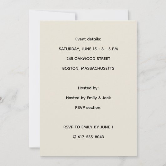 Bloemige verjaardagsuitnodiging  kaart (Achterkant)