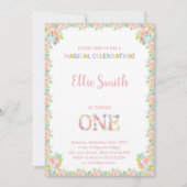 Bloemige verjaardagsuitnodigingen kaart (Voorkant)