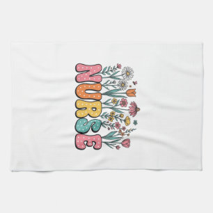 Bloemige verpleegster bubbelletter vintage stijl s theedoek