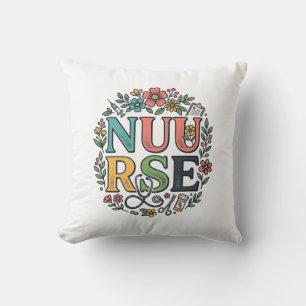 Bloemige verpleegstershemd ontwerp vintage medisch kussen
