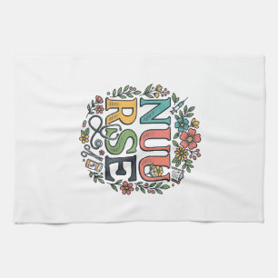 Bloemige verpleegstershemd ontwerp vintage medisch theedoek