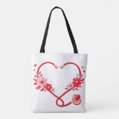 Bloemige verpleegsterstethoscoop tote bag (Achterkant)