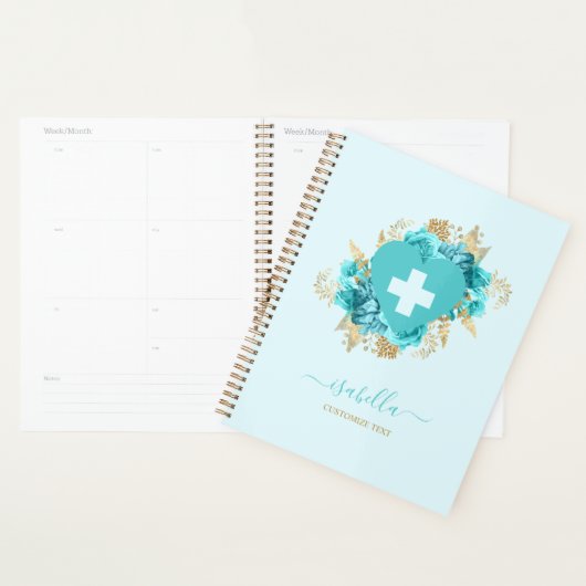 Bloemige verpleegsterstudent planner (Display)