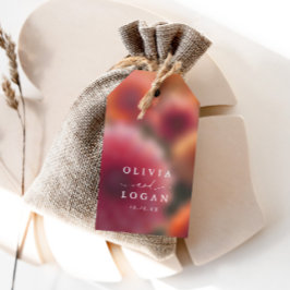 Bloemige vervaagde moderne elegante huwelijksgunst cadeaulabel