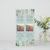 Bloemige viering van het leven foto citaat bladwij kaart (Staand voorkant)