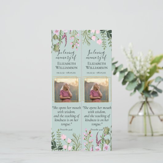 Bloemige viering van het leven foto citaat bladwij kaart (Staand voorkant)