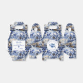 Bloemige Vintage Blauwe Hollandse Chinoiserie Wind Bedankdoosjes (Uitgevouwen)