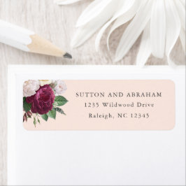 Bloemige Vintage Blooms Retouradres Etiket