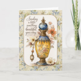 Bloemige Vintage Boetiek Parfum Groet Kaart