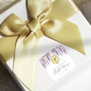 Bloemige Vintage Bruidsdouche Vierkante Sticker