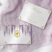 Bloemige Vintage Bruiloft Dankkaart Bedankkaart