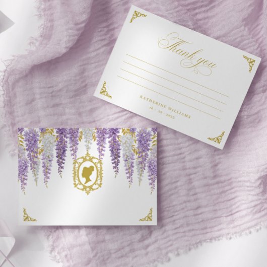Bloemige Vintage Bruiloft Dankkaart Bedankkaart