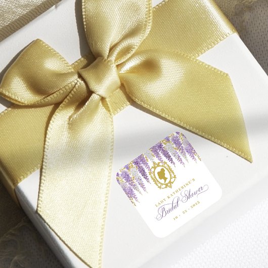 Bloemige Vintage Bruiloftsontvangst Vierkante Sticker