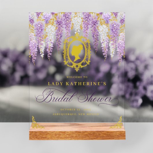 Bloemige Vintage Bruiloftsshower Welkom Acryl Bord