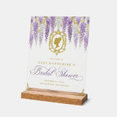 Bloemige Vintage Bruiloftsshower Welkom Acryl Bord (Hoek)