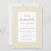 Bloemige Vintage Crème Nuestra Boda Bruiloft Kaart (Voorkant)