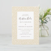 Bloemige Vintage Crème Nuestra Boda Bruiloft Kaart (Staand voorkant)