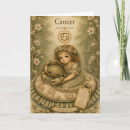 Bloemige vintage Essence sterrenbeeld - Kanker Kaart