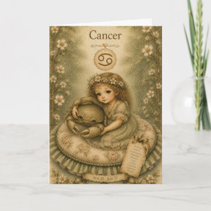 Bloemige vintage Essence sterrenbeeld - Kanker Kaart