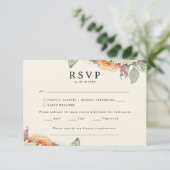 Bloemige Vintage Eucalyptusrozen Menu Keuze RSVP (Staand voorkant)