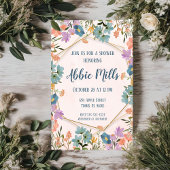 Bloemige vintage feestuitnodiging kaart