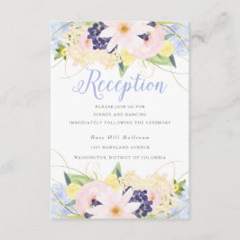 Bloemige Vintage Lente Bruiloftsreceptie Informatiekaartje