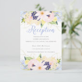 Bloemige Vintage Lente Bruiloftsreceptie Informatiekaartje (Staand voorkant)