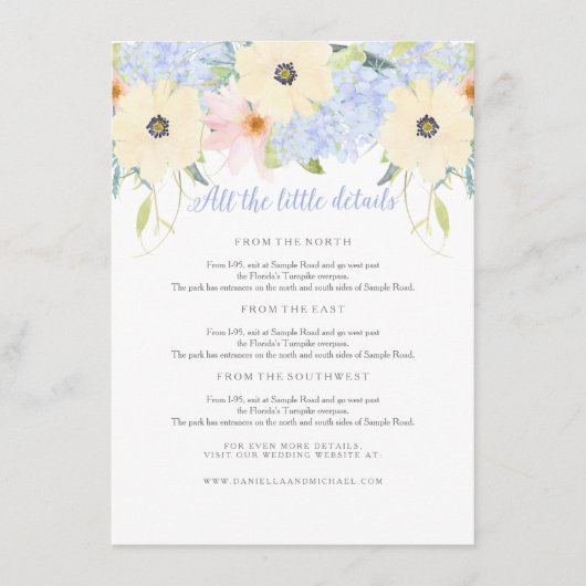 Bloemige Vintage Lente Trouw Insertkaart Informatiekaartje (Voorkant)