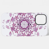 bloemige vintage paarse mandala iPhone hoesje (Achterkant horizontaal)