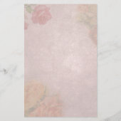Bloemige Vintage Roos Aangepaste Naam Briefpapier (Achterkant)
