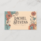  bloemige Visitekaartjes: Elegante aardetint Visitekaartje (Voorkant)