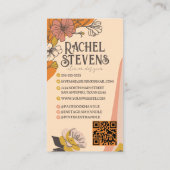  bloemige Visitekaartjes: Elegante aardetint Visitekaartje (Achterkant)